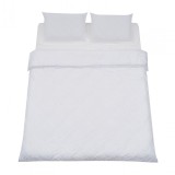Lenjerie de pat HEINNER King Size cu broderie tuffata, Alb