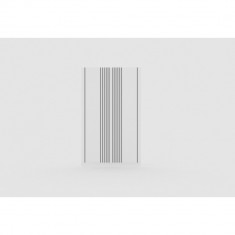 Serene, Dulap compartimentat de haine, doua usi cu riflaje, 120x60x200 cm, alb premium, PAL 18mm, design unic, Serene by Fichi