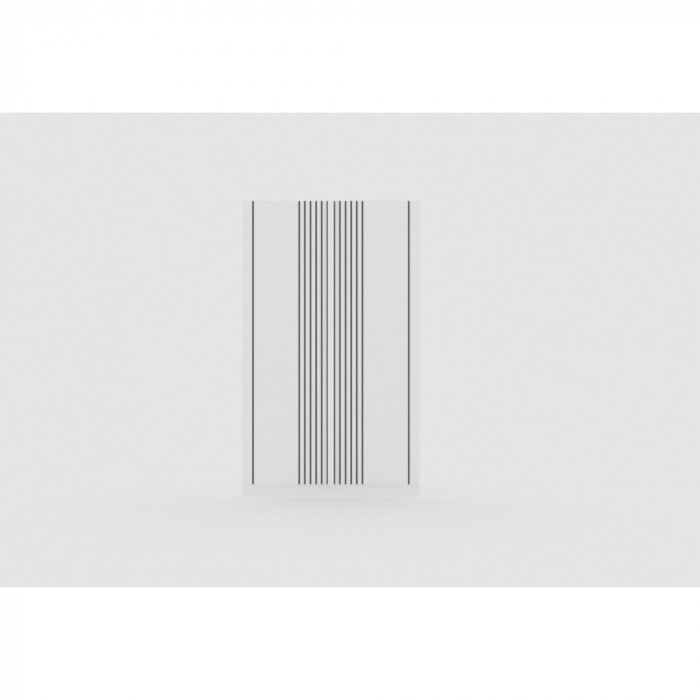 Serene, Dulap compartimentat de haine, doua usi cu riflaje, 120x60x200 cm, alb premium, PAL 18mm, design unic, Serene by Fichi