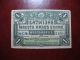 Letonia 1 Rubla 1919 Rara - Bancnota Letona Veche, Numismatica Europa
