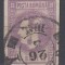 ROMANIA 1868 LP 22 REGELE CAROL CU FAVORITI 3 BANI VIOLET STAMPILAT PROBLEME DE CALITATE RUPT SI REPARAT