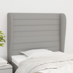 vidaXL Tăblie de pat cu aripioare gri deschis 83x23x118/128 cm textil 3118070