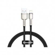 Cablu Alimentare si Date Baseus Cafule Metal Fast Charging USB la Lightning Iphone 2.4A braided 0.25m Negru foto