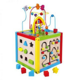 Cub din lemn cu activitati educative, 5 in 1, Viga 58506, 1-6 ani, Viga Toys