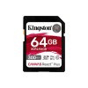 64GB Canvas React Plus SDXC UHS-II 300R/260W U3 V90 for Full HD/4K/8K, &quot;SDR2/64GB&quot; (timbru verde 0.03 lei), Kingston