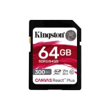 64GB Canvas React Plus SDXC UHS-II 300R/260W U3 V90 for Full HD/4K/8K, &quot;SDR2/64GB&quot; (timbru verde 0.03 lei)