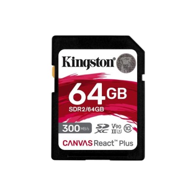 64GB Canvas React Plus SDXC UHS-II 300R/260W U3 V90 for Full HD/4K/8K, &amp;quot;SDR2/64GB&amp;quot; (timbru verde 0.03 lei) foto