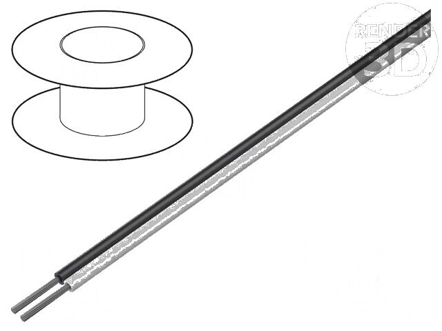 Cablu difuzor litat Cu cositorit alb-negru PVC