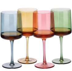 Set 4 Pahare Vin Navaris, 400 ml, cu picior, multicolor, design modern, 56212.07