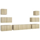 Cumpara ieftin Set dulapuri TV, 8 piese, stejar sonoma, lemn prelucrat