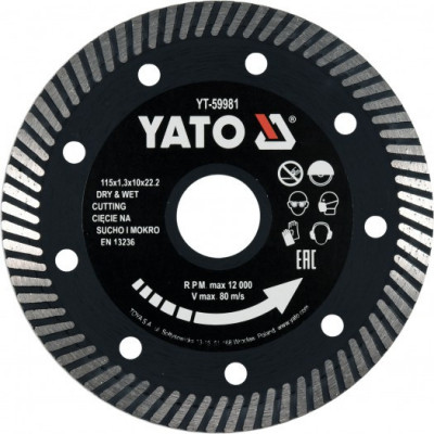 Yato Disc diamantat taiat gresie,faianta,ceramica 115 x 22.2 x 1.3 mm foto