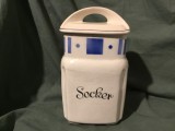 Recipient / Cutie veche din ceramica mijlocul sec XX pentru Zahar ( Socker ) cu marcaj Gefle Porslin !