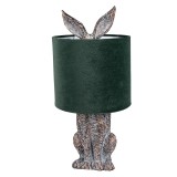 Cumpara ieftin Veioza polirasina maro textil verde Iepuras 20x43 cm E27