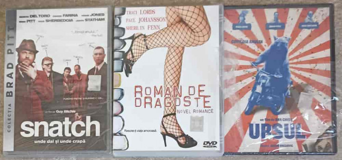 LOT 3 DVD-URI: SNATCH, UNDE DAI SI UNDE CRAPA; ROMAN DE DRAGOSTE; URSUL