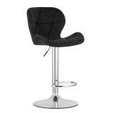 Scaun de bucatarie/bar, Artool, West, rotativ, catifea, negru si argintiu, 46x48.5x90-111 cm