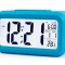 Ceas electronic cu afisare LED, alarma si termometru, albastru
