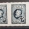 Romania 1926 - Triptic 9 Lei Ferdinand l,imperforat vertical MNH