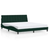 Cumpara ieftin Cadru de pat fara saltea, Hanko, verde inchis, 180x200 cm, catifea