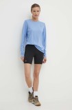 Fjallraven pantaloni scurti sport Abisko femei, culoarea negru, neted, high waist, F14200146