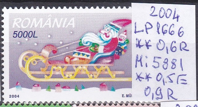 2004 Craciun, LP1666, MNH Pret 0,9+1 Lei