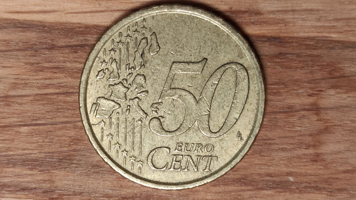 Italia- moneda de colectie - 50 euro cent 2002 - Prima harta a Europei