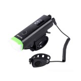 Far bicicleta cu senzor de lumina si claxon/sonerie, rezistent la apa, cu incarcare USB