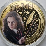 1/2 Half Dollar 2025 Solomon Islands, Hermionea Granger, Harry Potter, Gold plated, Bunc, Charles III, capsula