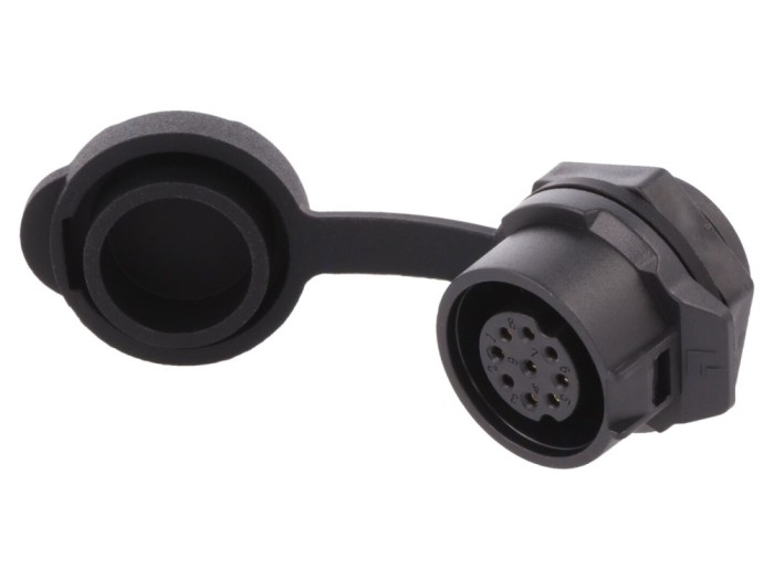 Conector Circular Mamă 9 PIN 5A Aurit