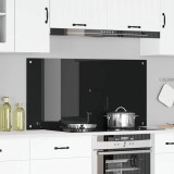Contrablat Bucatarie Negru Sticla Securizata 120x60 cm vidaXL