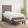 VidaXL Pat box spring cu saltea, gri taupe, 100x200 cm, textil 3136417