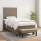 vidaXL Pat box spring cu saltea, gri taupe, 100x200 cm, textil 3136417