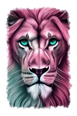 Sticker decorativ Leu, Mov, 85 cm, 11593ST