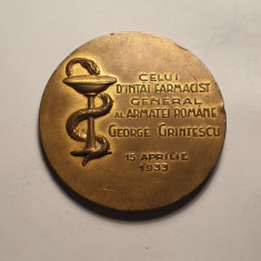 Medalie George Grintescu - Primul Farmacist General al Armatei Romane 1933