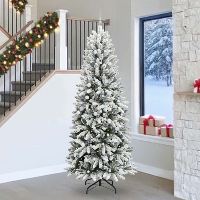vidaXL Brad de Crăciun artificial cu 300 LED Alb 93 x 93 x 240 cm 3396072
