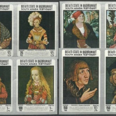Qu´aiti State Hadhramaut 1967 Paintings Cranach imperf. Mi.147B-154B MNH U.090