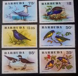 Barbuda 1976 păsări fauna serie 6v neștampilată