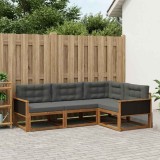 Cumpara ieftin Set de canapele de exterior 4 buc. 4-Locuri Natural si Antracit