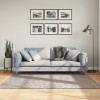 Covor pufos &quot;PAMPLONA&quot; cu fire &icirc;nalte, bej modern, 160x160 cm