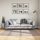 vidaXL Covor pufos &quot;PAMPLONA&quot; cu fire &icirc;nalte, bej modern, 160x160 cm
