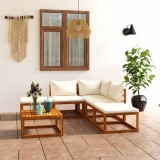 VidaXL Set mobilier de grădină cu perne, 6 piese, lemn masiv de acacia