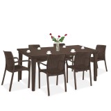 Cumpara ieftin Set de mobilier de grădină Fubali 6+1 maro