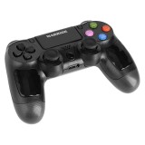 Gamepad Wireless Kruger&amp;Matz KM0771, Compatibil PS4/PC, Bluetooth, Vibratii, Jack 3.5mm, Baterie 600mAh, Negru