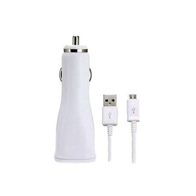 Incarcator Auto, Dual USB, Adaptive Fast Charge, 2xUSB, 2.0A,+ Cablu Microusb, Alb foto