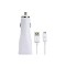 Incarcator Auto, Dual USB, Adaptive Fast Charge, 2xUSB, 2.0A,+ Cablu Microusb, Alb