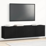 Mobilier TV 2 buc., stejar negru, 160x30x41 cm, lemn stratificat