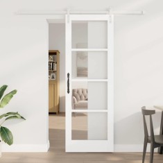 vidaXL Ușă glisantă Alb 73.5 x 211 cm Lemn masiv de pin