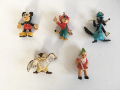 Lot 5 figurine romanesti Disney, anii 70-80, Mickey Mouse, pitic, bufnita... foto