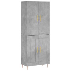 Dulap inalt, gri beton, 69,5x34x180, lemn compozit