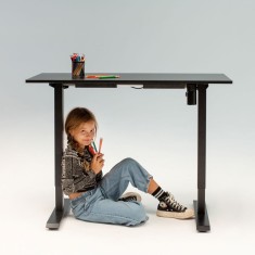 Birou reglabil electric LiftUp, inaltime reglabila, controler sus/jos, 1 motor, cadru negru, blat negru 120x60 cm, nou