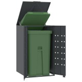 VidaXL Depozitare coș gunoi cu roți 1 coș antracit 69x79x117 cm oțel